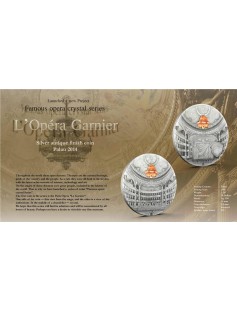 Palau 2014 $10 Famous Opera Crystal - Garnier Paris 2 Oz Silver Coin Mintage 999