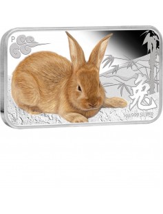 Cook 2011 1 $ Year of the Rabbit Rectangle Four-Coin Set 4 x 1 Oz Silver Proof