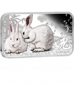 Cook 2011 1 $ Year of the Rabbit Rectangle Four-Coin Set 4 x 1 Oz Silver Proof