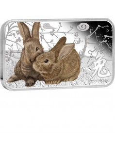 Cook 2011 1 $ Year of the Rabbit Rectangle Four-Coin Set 4 x 1 Oz Silver Proof