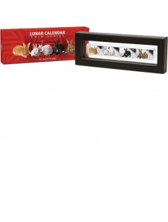 Cook 2011 1 $ Year of the Rabbit Rectangle Four-Coin Set 4 x 1 Oz Silver Proof