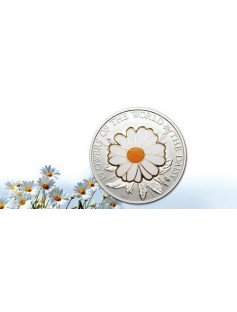 Cook 2011 $5 The Flowers of the World - Daisy in Cloisonne 25g Silver Proof Coin