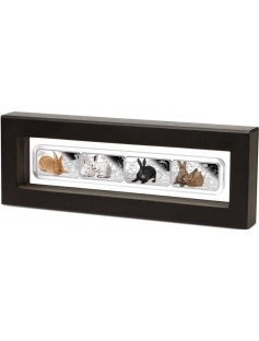 Cook 2011 1 $ Year of the Rabbit Rectangle Four-Coin Set 4 x 1 Oz Silver Proof