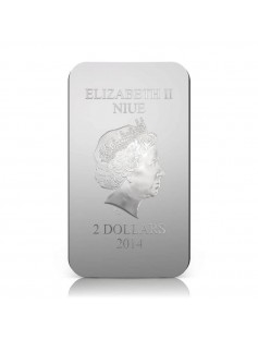 Niue Islands 2014 2$ icon St. John HighRelief 1oz Silver Coin CONVEX SHAPE