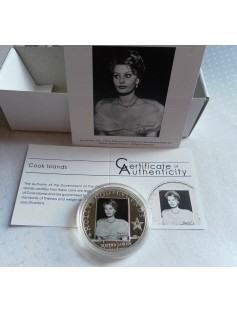 Cook Islands 2010 5$ HOLLYWOOD LEGENDS 2 Sophia Loren Silver Coin