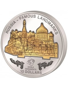 Cook Islands 2013 -10$ - World Monuments 3D - RUSSIAN LANDMARKS - 1Oz Silver NEW