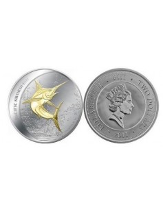 Fiji 2011 2$ Pacific Swordfish 1Oz Silver Gilded