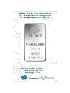 Fortuna Silver Rectangular Ignot - 50 g NEW