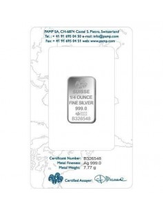 Fortuna Silver Rectangular Ignot - 1/4 Oz 7.78 g NEW