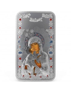 Niue Islands 2013 2$ icon Mother of God Feodorovskaja HighRelief 1oz Silver Coin
