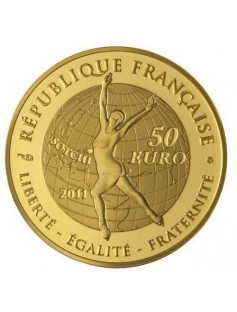 France 2011 50 EUR JEUX D'HIVER Winter Olympic Games Figure Skating 1/4 Oz Gold