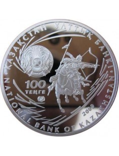 Kazakhstan 2008 100 Tenge Great Commanders - Chingiz Khan 1 Oz Silver Proof Coin
