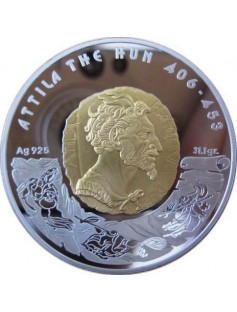 Kazakhstan 2009 100 Tenge Great Commanders Attila the Hun 1 Oz Silver Proof Coin