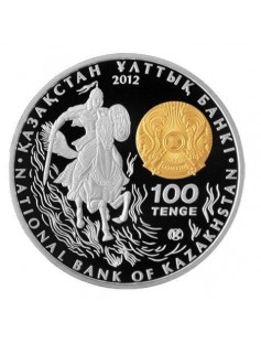 Kazakhstan 2009 100 Tenge Great Commanders Attila the Hun 1 Oz Silver Proof Coin