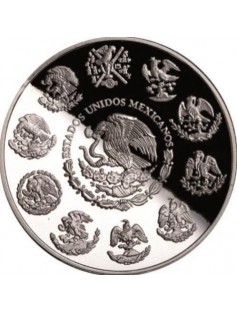 Mexico 2012 5 Pesos Chichen Itza - The Nunnery 1 Oz Silver Proof Coin