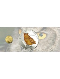 Mongolia 2005 500 Togrog Eurasian Eagle Owl Bubo Bubo 25 g Silver Proof Coin