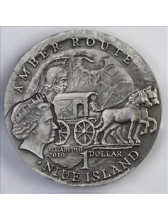 Niue 2010 $1 Amber Route Series Szombathely 16.81g Silver Proof Coin with Insert