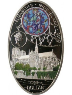 Niue 2010 1$ Gothic Cathedrals 28,28g Notre Dame de Paris Silver Coin