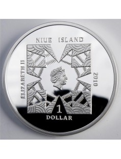 Niue 2010 1 $ Great Commanders SITTING BULL 28.28 g Silver Proof Coin NEW