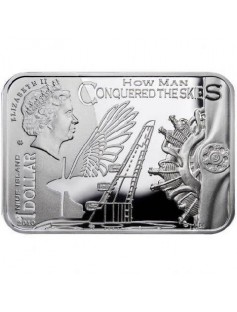 Niue - 2010 - 1$ - How Man Conquered the Skies -GLIDER- Otto Lilienthal - 28,28g