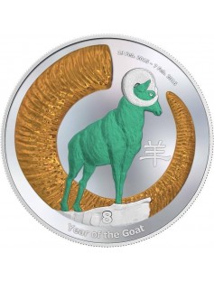 Niue 2015 2$ Year of the Goat 1 oz Proof Silver Coin MINTAGE 1500 ONLY