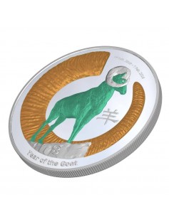 Niue 2015 2$ Year of the Goat 1 oz Proof Silver Coin MINTAGE 1500 ONLY