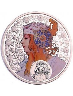 Niue 2011 1$ A.Mucha Zodiac 28,28g Leo Silver Coin