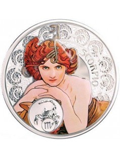 Niue 2011 1$ A.Mucha Zodiac 28,28g Pisces Silver Coin