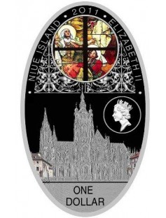 Niue 2011 1$ Gothic Cathedrals 28,28g Praha Silver Coin