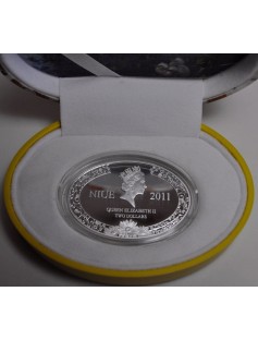 Niue - 2011 - 2$ - Lovely Family Day - THE STORK - 1oz Silver Coin - NEW