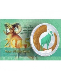 Niue 2015 2$ Year of the Goat 1 oz Proof Silver Coin MINTAGE 1500 ONLY