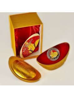 Niue 2012 2 $ Lucky Coins - ELEPHANT 28.28 g Silver Proof Coin partly Gilded