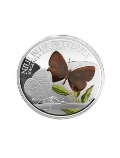 Niue 2014 $2 The Wonders of Niue - Niue Blue Butterfly 1 Oz Silver Proof Coin