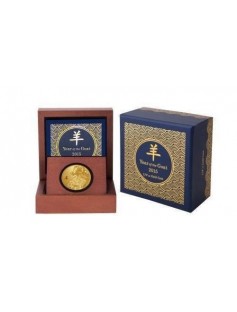 Niue Island 2015 $25 Lunar Year of the Goat 1/4 Oz Gold Proof Coin