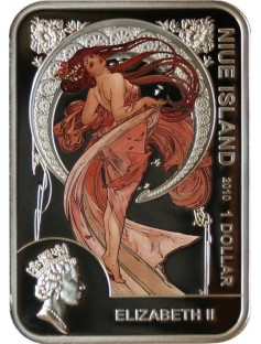Niue Islands - 2010 - 1$ - World of Painting - ALPHONSE MUCHA - 28,28g silver