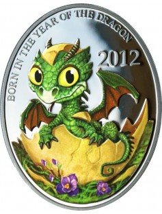 Tuvalu 2012 50ct 1/2Oz Baby Dragon Silver Coin