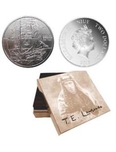 Niue Islands - 2013 - 2$ - T. E. LAWRENCE + Wooden Box - 1Oz Silver Proof - NEW
