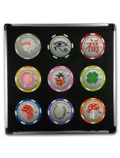 Palau - 1 Dollar - GOOD LUCK - Coin Set - 9 in 1 - silver casino set