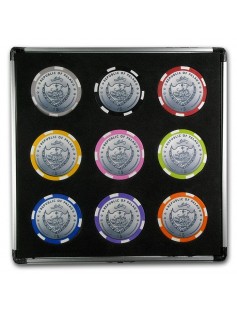 Palau - 1 Dollar - GOOD LUCK - Coin Set - 9 in 1 - silver casino set