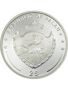 Palau 2010 2$ 1/2Oz Silver Dragonfly Aeshna Affinis Coin