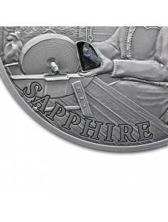 Palau - 2010 - 5 Dollars - Treasures of the World SAPPHIRE Silver Coin