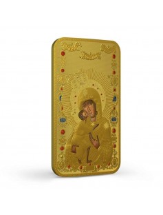 Niue 2014 2$ icon Mother of God Feodorovskaja Gold Gilded 1oz Silver Coin