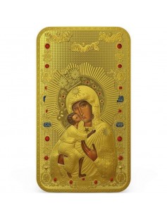 Niue 2014 2$ icon Mother of God Feodorovskaja Gold Gilded 1oz Silver Coin