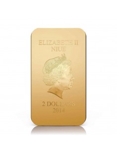 Niue 2014 2$ icon Mother of God Feodorovskaja Gold Gilded 1oz Silver Coin