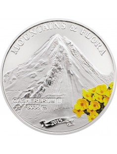 Palau 2015 5$  Mountains & Flora Gasherbrum II  20g Proof Silver Coin