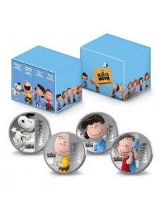 Niue 2015 4x2$ The Peanuts Movie Snoopy 4 x 1 Oz Proof Silver Coin Set