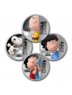 Niue 2015 4x2$ The Peanuts Movie Snoopy 4 x 1 Oz Proof Silver Coin Set