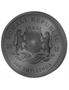 Somalia 2015 African Wildlife Elephant Gold Ruthenium Golden Enigma Silver Coin