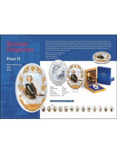 Niue 2014 5$ Russian Imperators Peter II  **UNIQUE** 2oz Proof Silver Coin