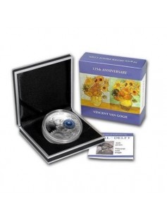 Cook 2015 10$ Royal Delft 125th Ann. Vincent van Gogh 50g Silver Coin Porcelain